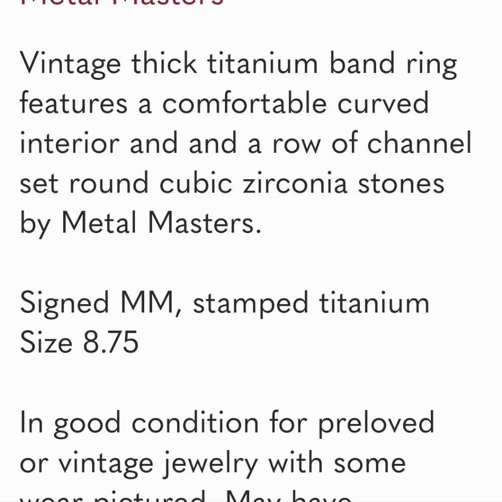 Master‎ Makers Titanium Ring